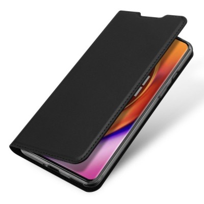 Dux Ducis Skin serijos OnePlus 8 Pro juodas odinis atverčiamas dėklas | Priedai.lt