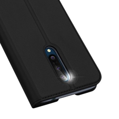 Dux Ducis Skin serijos OnePlus 8 juodas odinis atverčiamas dėklas | Priedai.lt