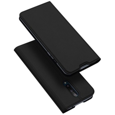 Dux Ducis Skin serijos OnePlus 8 juodas odinis atverčiamas dėklas | Priedai.lt
