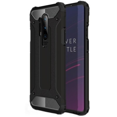 Sustiprintos apsaugos OnePlus 8 Pro juodas kieto silikono (TPU) ir plastiko dėklas / Priedai.lt