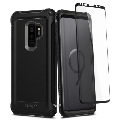 „Spigen“ Pro Guard Samsung Galaxy S9+ (G965) juodas kieto silikono dėklas / Priedai.lt