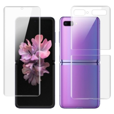 Samsung Galaxy Z Flip (F700) apsauginė skaidri (pilnai dengianti) ekrano ir nugarėlės plėvelė | Priedai.lt