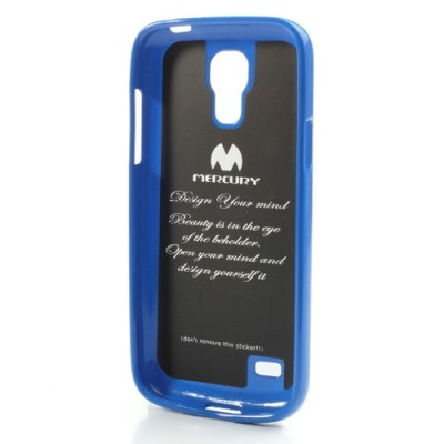 Mercury mėlynas Samsung Galaxy S4 mini TPU kieto silikono dėklas (nugarėlė) / Priedai.lt
