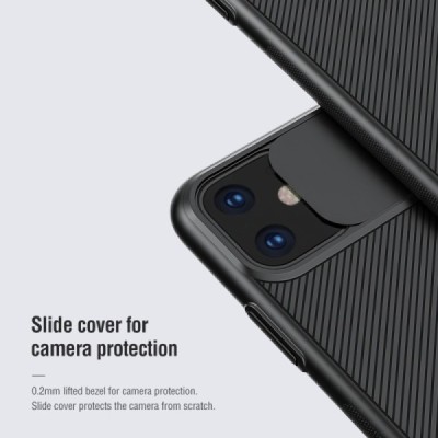 Apple iPhone 11 „Nillkin“ CamShield juodas dėklas, nugarėlė su kameros apsauga | Priedai.lt