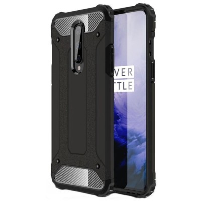 Sustiprintos apsaugos OnePlus 8 juodas kieto silikono (TPU) ir plastiko dėklas / Priedai.lt
