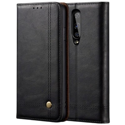 Deluxe atverčiamas juodas odinis OnePlus 8 dėklas - knygutė | Priedai.lt