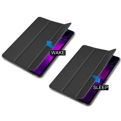 Apple iPad Pro 12.9 (2020, 4-os kartos) atverčiamas juodas odinis dėklas - knygutė | Priedai.lt