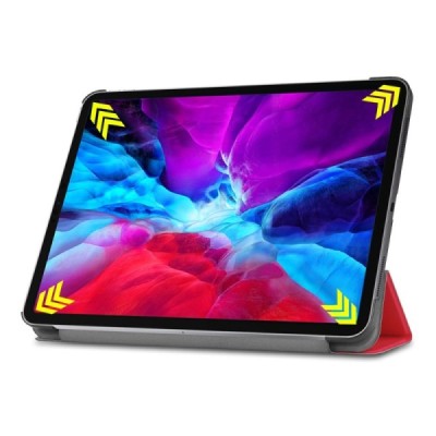 Apple iPad Pro 12.9 (2020, 4-os kartos) atverčiamas raudonas odinis dėklas - knygutė | Priedai.lt