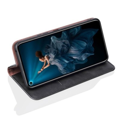 Deluxe atverčiamas juodas odinis Huawei Honor 20 (Nova 5T) dėklas - knygutė | Priedai.lt