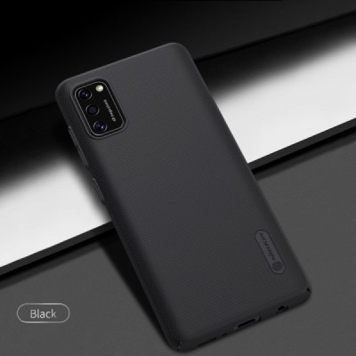 Samsung Galaxy A41 „Nillkin“ Frosted Shield juodas plastikinis dėklas, nugarėlė | Priedai.lt