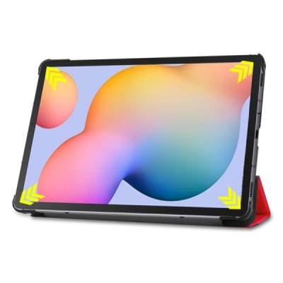 Samsung Galaxy Tab S6 Lite 10.4" (2022) atverčiamas raudonas odinis dėklas - knygutė | Priedai.lt
