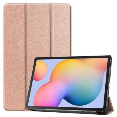 Samsung Galaxy Tab S6 Lite 10.4" (2022) atverčiamas auksinis odinis dėklas - knygutė | Priedai.lt