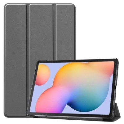 Samsung Galaxy Tab S6 Lite 10.4" (2022) atverčiamas pilkas odinis dėklas - knygutė | Priedai.lt