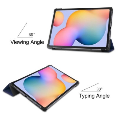 Samsung Galaxy Tab S6 Lite 10.4" (2022) atverčiamas mėlynas odinis dėklas - knygutė | Priedai.lt