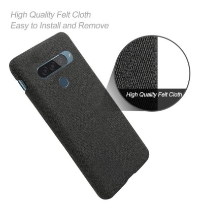 KSQ Cloth LG G8s Thinq juodas plastikinis dėklas - nugarėlė | Priedai.lt