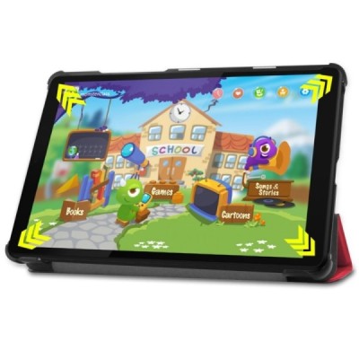 Lenovo Tab M8 8" atverčiamas raudonas odinis dėklas - knygutė | Priedai.lt