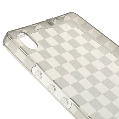 Skaidrus Huawei Ascend P7 kieto silikono TPU šachmatinis dėklas (nugarėlė) / Priedai.lt