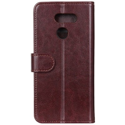 LG K40S (LM-X430) atverčiamas bordo odinis dėklas, knygutė - piniginė | Priedai.lt