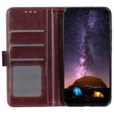 LG K40S (LM-X430) atverčiamas bordo odinis dėklas, knygutė - piniginė | Priedai.lt