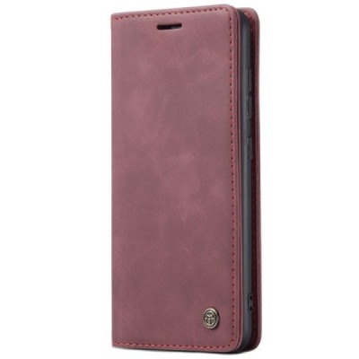 Samsung Galaxy A51 (A515F) CaseMe Retro solidus atverčiamas bordo odinis dėklas - knygutė | Priedai.lt