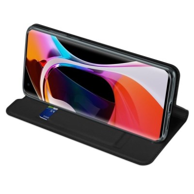 „Dux Ducis“ Skin serijos Xiaomi Mi 10 (10 Pro) juodas odinis atverčiamas dėklas / Priedai.lt