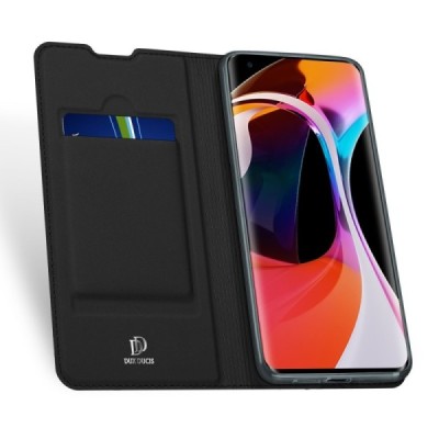 „Dux Ducis“ Skin serijos Xiaomi Mi 10 (10 Pro) juodas odinis atverčiamas dėklas / Priedai.lt