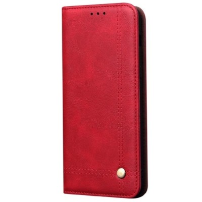Deluxe atverčiamas raudonas odinis Xiaomi Mi Note 10 (10 Pro) dėklas - knygutė | Priedai.lt