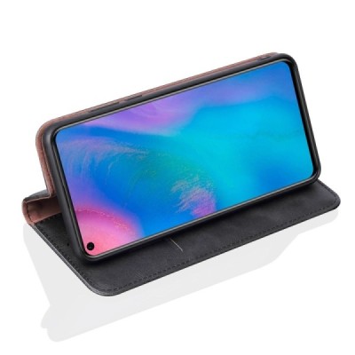 Deluxe atverčiamas juodas odinis Huawei P30 dėklas - knygutė | Priedai.lt