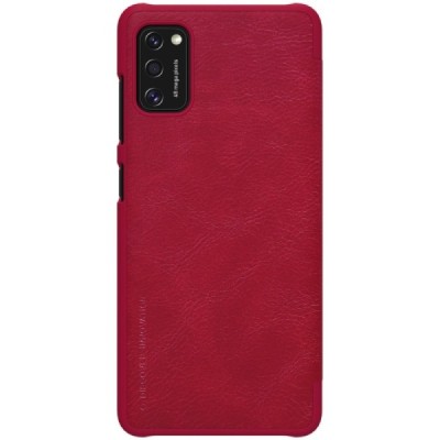 Prabangus „Nillkin“ Qin serijos raudonas odinis atverčiamas Samsung Galaxy A41 (A415) dėklas / Priedai.lt