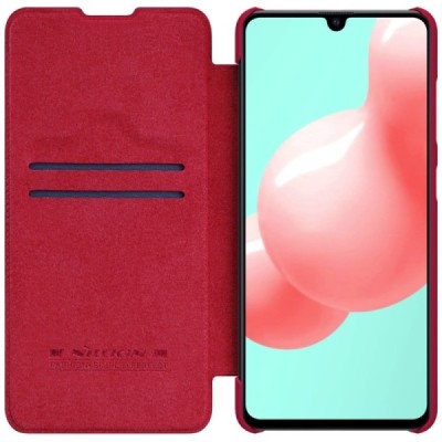 Prabangus „Nillkin“ Qin serijos raudonas odinis atverčiamas Samsung Galaxy A41 (A415) dėklas / Priedai.lt