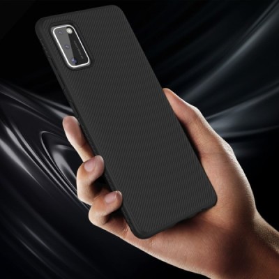 Samsung Galaxy A41 (SM-A415F) „Lenuo“ kieto silikono TPU juodas dėklas - nugarėlė | Priedai.lt