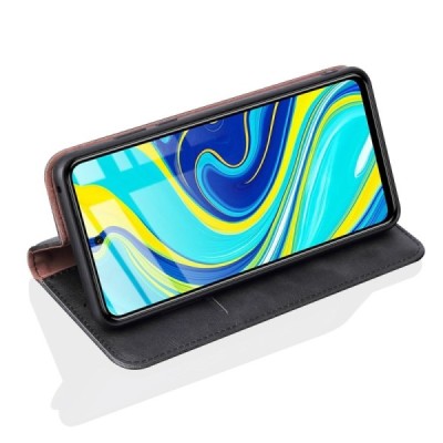 Deluxe atverčiamas juodas odinis Xiaomi Redmi Note 9 Pro dėklas - knygutė | Priedai.lt
