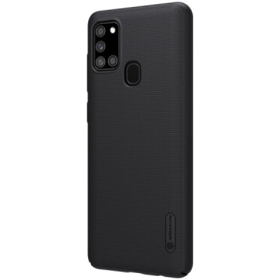 Samsung Galaxy A21s (A217F) Nillkin Frosted Shield juodas plastikinis dėklas | Priedai.lt