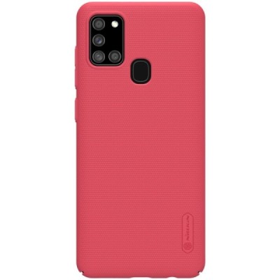 Samsung Galaxy A21s (A217F) Nillkin Frosted Shield raudonas plastikinis dėklas | Priedai.lt