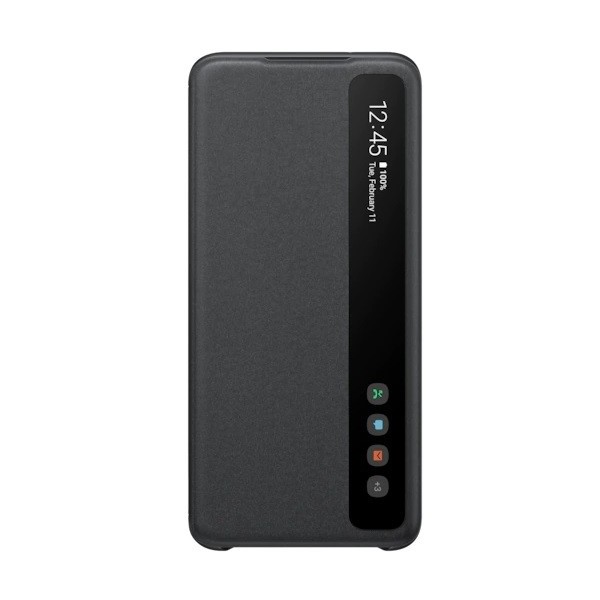 „Samsung“ Smart Clear View Cover atverčiamas dėklas - juodas (Galaxy S20)