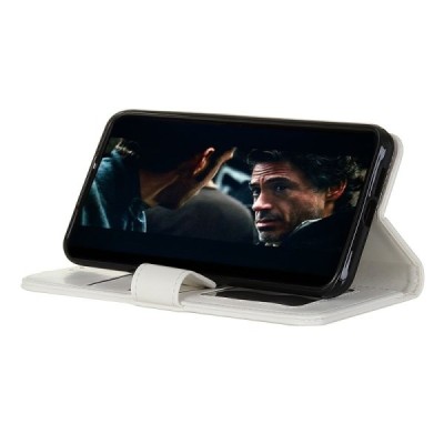 Xiaomi Poco F2 Pro atverčiamas baltas odinis dėklas, knygutė - piniginė | Priedai.lt