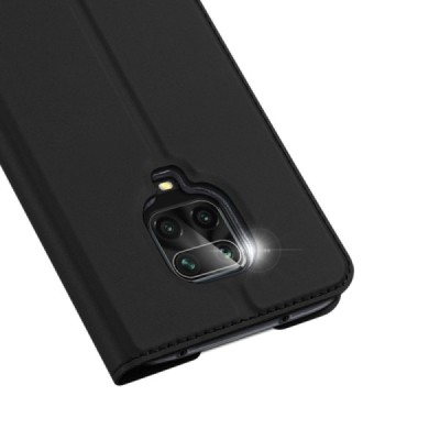 Xiaomi Redmi Note 9 Pro „Dux Ducis“ Skin serijos juodas odinis atverčiamas dėklas - knygutė | Priedai.lt