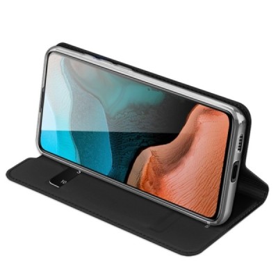 Xiaomi Poco F2 Pro „Dux Ducis“ Skin serijos juodas odinis atverčiamas dėklas - knygutė | Priedai.lt