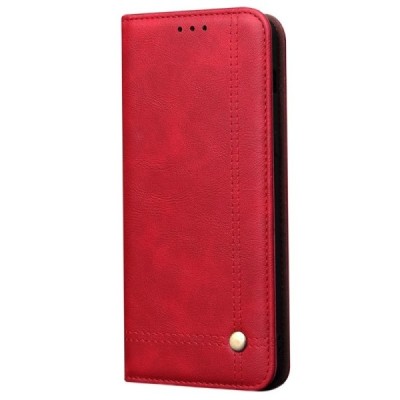 Deluxe atverčiamas raudonas odinis Huawei P40 Lite dėklas - knygutė | Priedai.lt