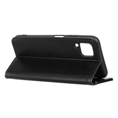 Huawei P40 Lite atverčiamas juodas odinis dėklas, knygutė - piniginė / Priedai.lt