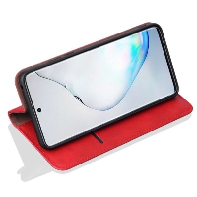 Deluxe atverčiamas raudonas odinis Samsung Galaxy Note10 Lite (N770F) dėklas - knygutė | Priedai.lt