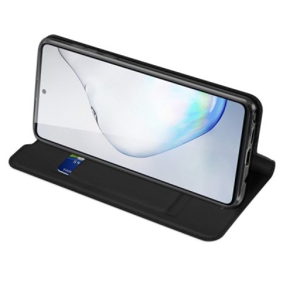 „Dux Ducis“ Skin serijos Samsung Galaxy Note10 Lite (N770F) juodas odinis atverčiamas dėklas | Priedai.lt
