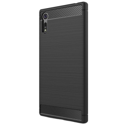 Sony Xperia XZ ir Sony Xperia XZs „Carbon“ kieto silikono TPU juodas dėklas - nugarėlė | Priedai.lt