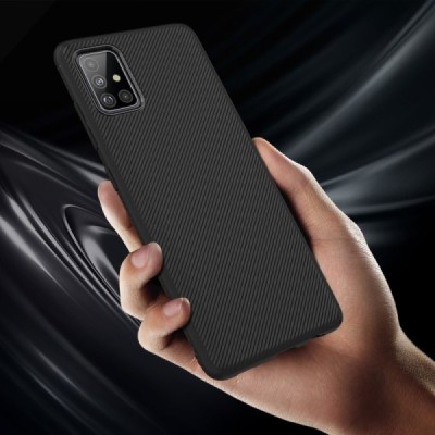 Samsung Galaxy A51 (A515) Lenuo kieto silikono TPU juodas dėklas - nugarėlė | Priedai.lt