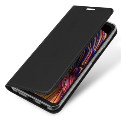 „Dux Ducis“ Skin serijos Samsung Galaxy XCover Pro (G715) juodas odinis atverčiamas dėklas | Priedai.lt