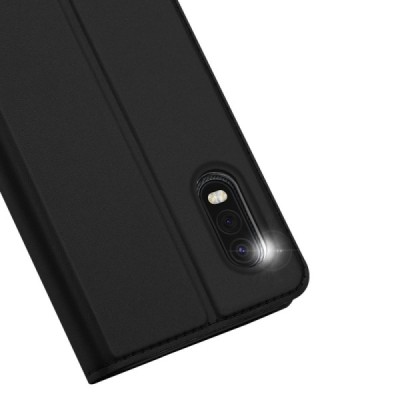 „Dux Ducis“ Skin serijos Samsung Galaxy XCover Pro (G715) juodas odinis atverčiamas dėklas | Priedai.lt