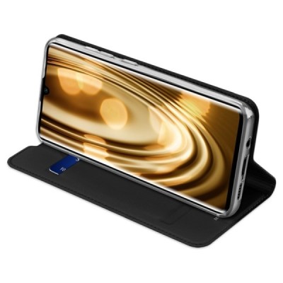 Xiaomi Mi Note 10 Lite „Dux Ducis“ Skin serijos juodas odinis atverčiamas dėklas - knygutė | Priedai.lt