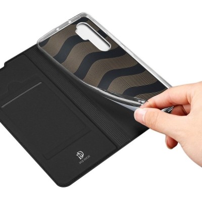 Xiaomi Mi Note 10 Lite „Dux Ducis“ Skin serijos juodas odinis atverčiamas dėklas - knygutė | Priedai.lt