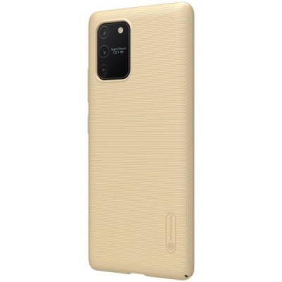 Samsung Galaxy S10 Lite (G970) Nillkin Frosted Shield auksinis plastikinis dėklas | Priedai.lt