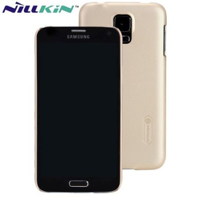 Nillkin Frosted Shield Samsung Galaxy S5 G900 (S5 Neo G903) plastikinis šampaninis dėklas - nugarėlė su ekrano plėvele / Priedai